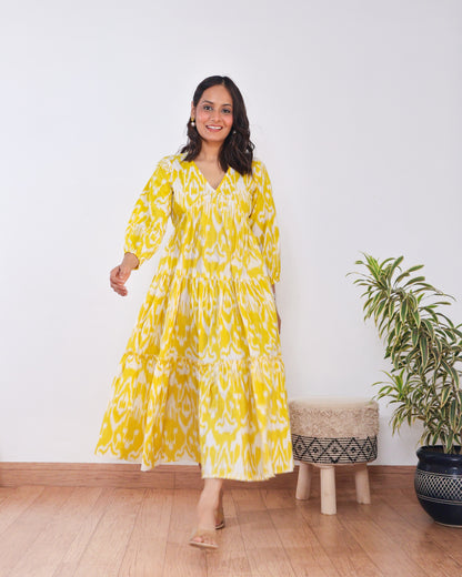 Lemonade Dream Ikat Maxi Dress