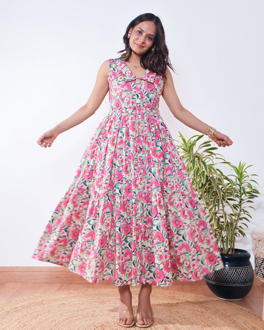 Rosemary Cotton Flared Maxi Dress