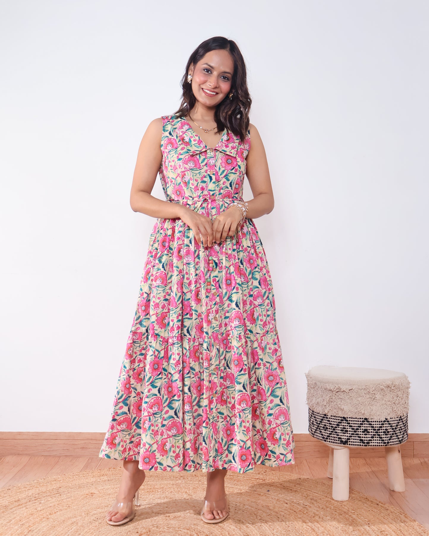 Rosemary Cotton Flared Maxi Dress