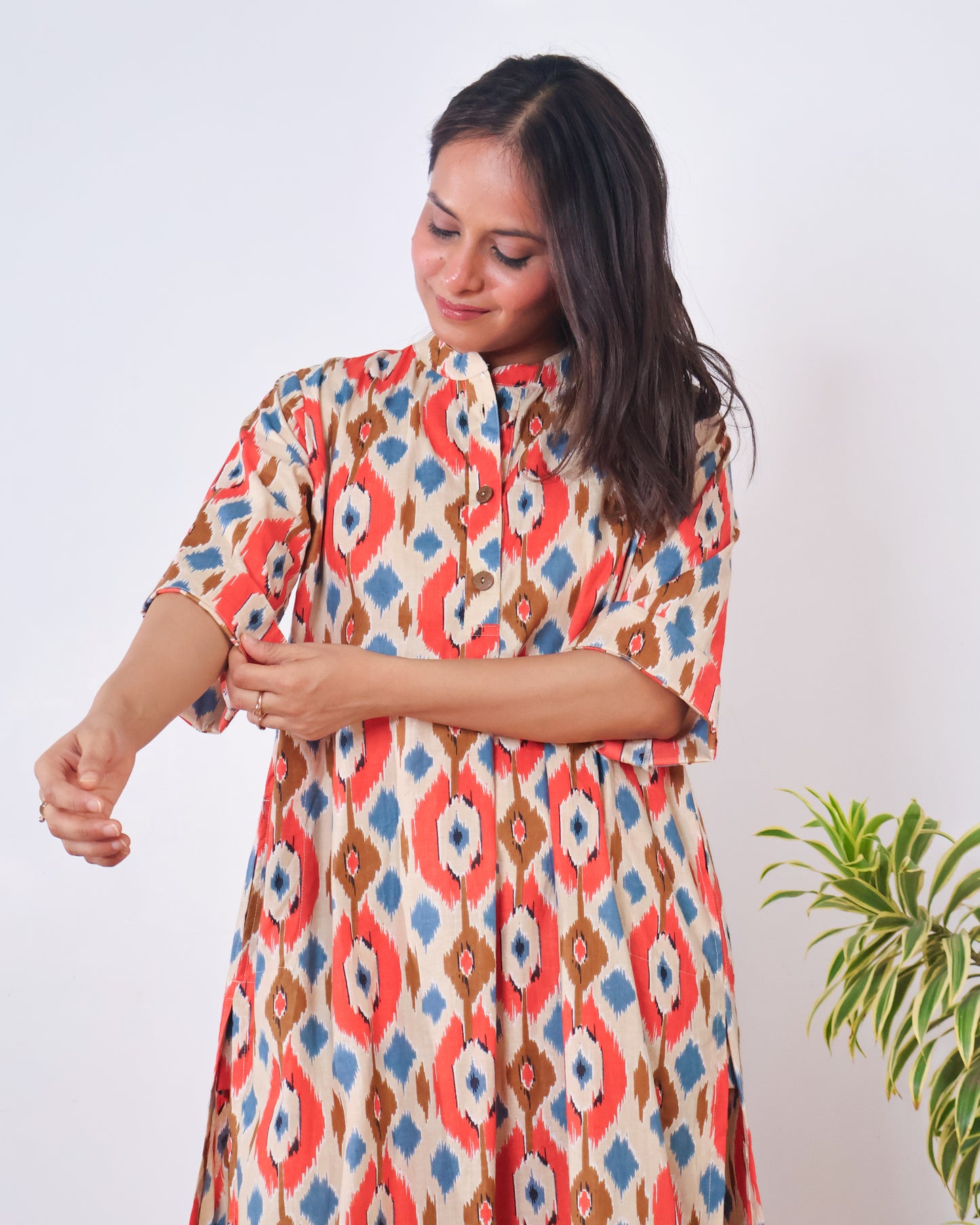 Joy Cotton Ikat Kurta Set