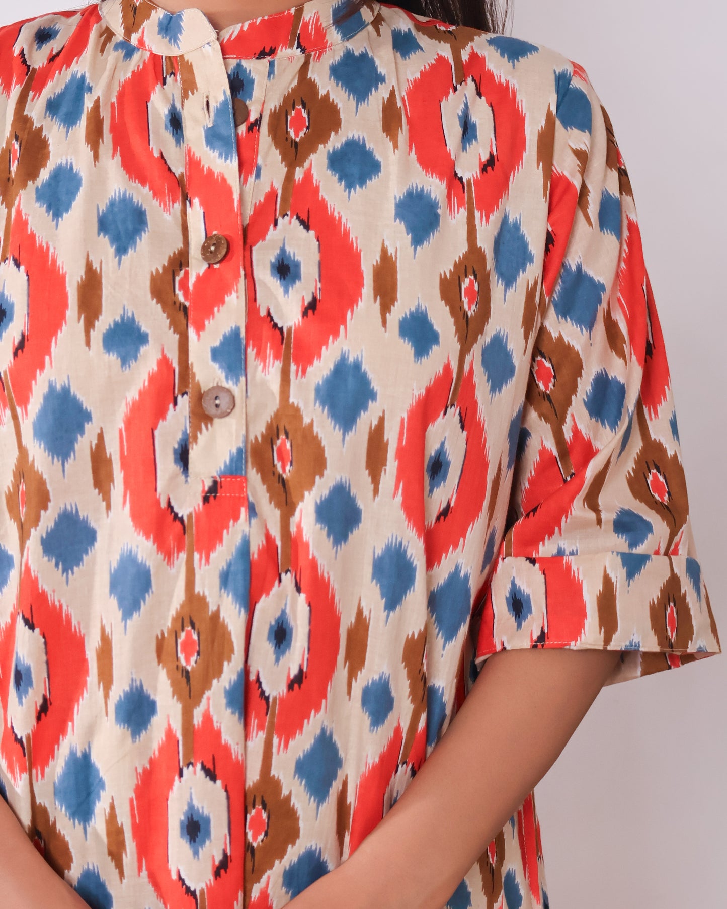 Joy Cotton Ikat Kurta Set