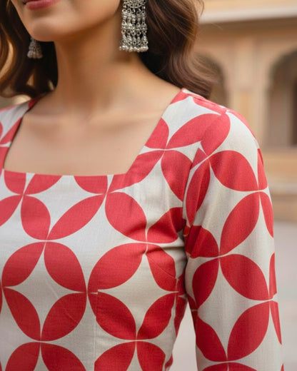 Blair Red Corset Short Kurti