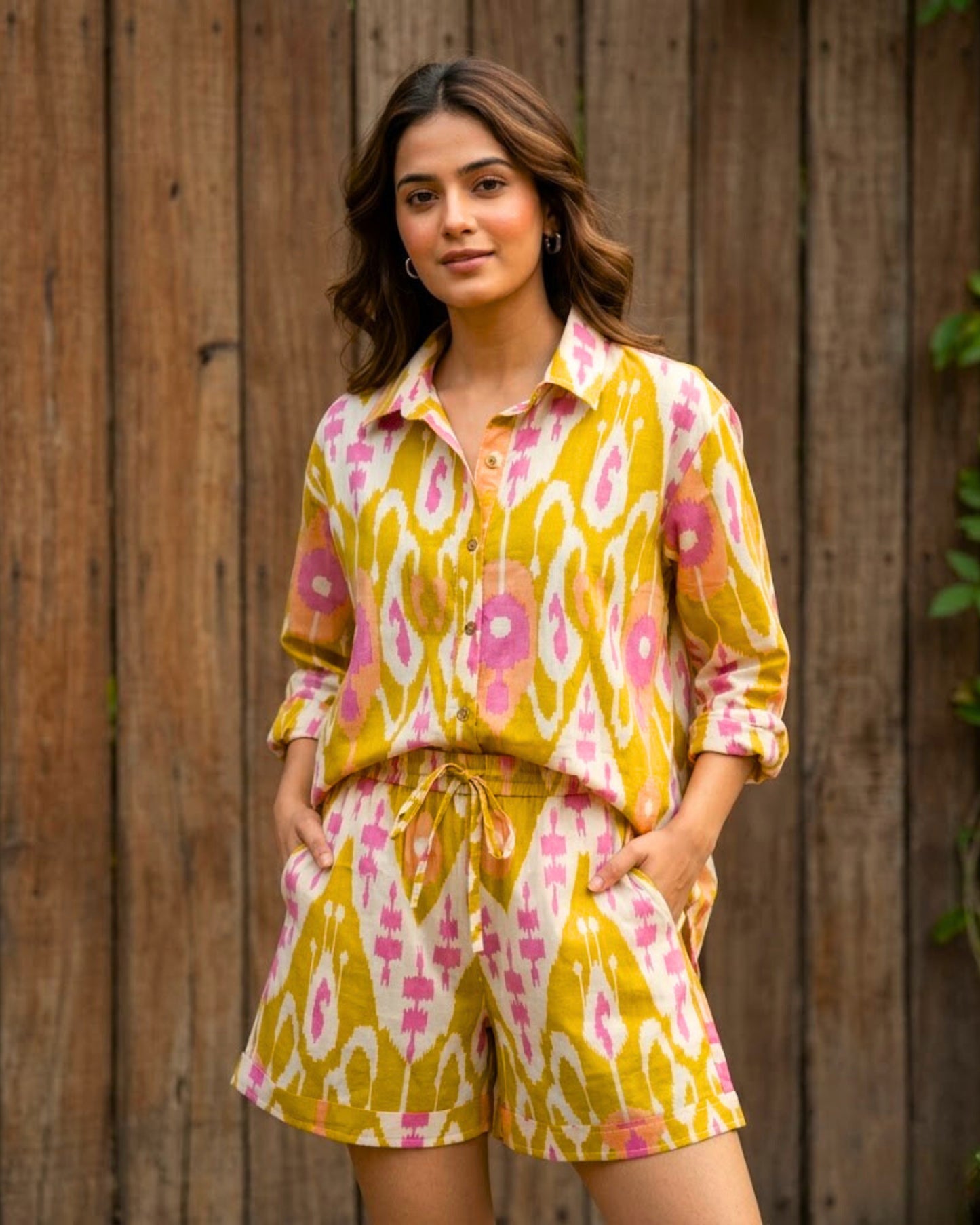 Bay Yellow Ikat Cotton Co-ord set