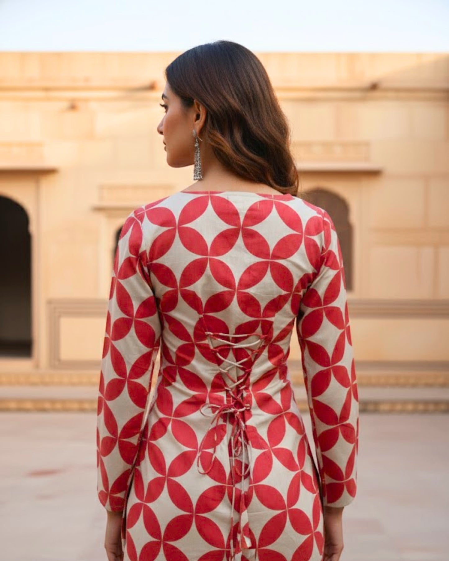 Blair Red Corset Short Kurti