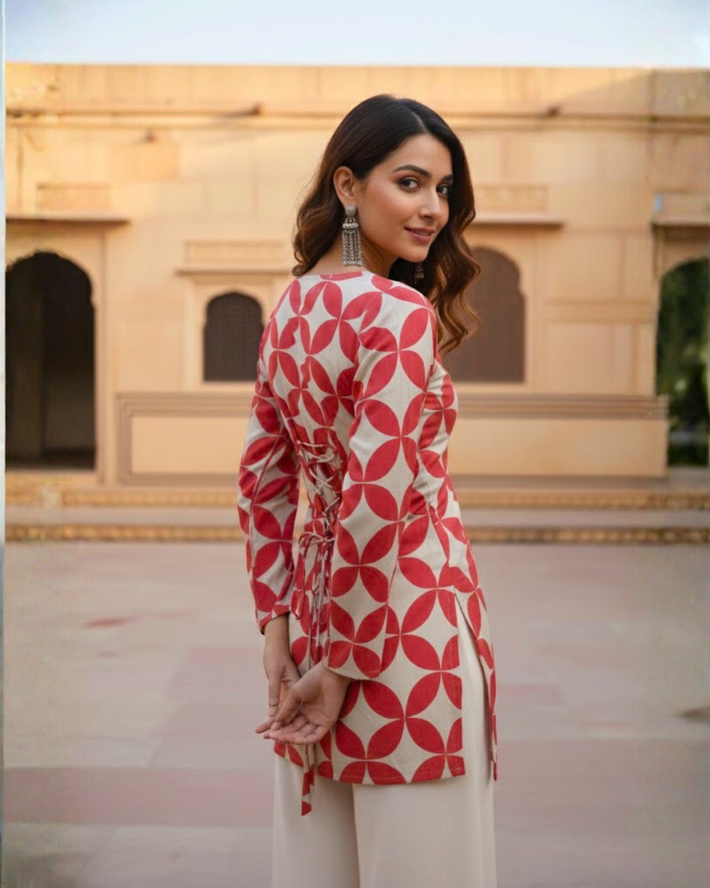 Blair Red Corset Short Kurti