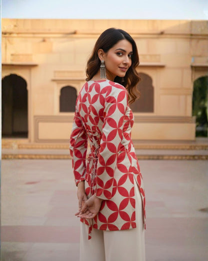 Blair Red Corset Short Kurti