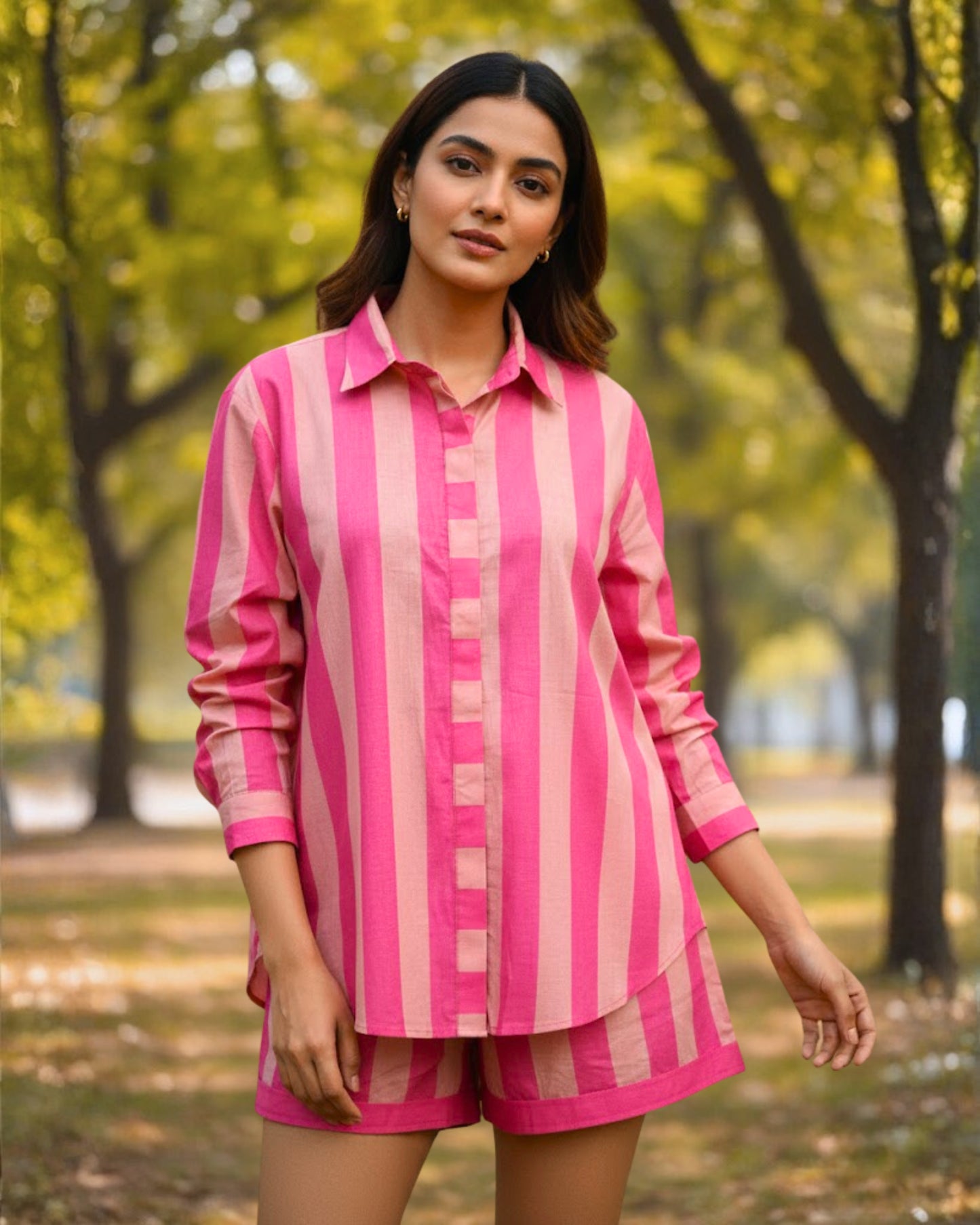 Ava Striped Cotton Co-ord set