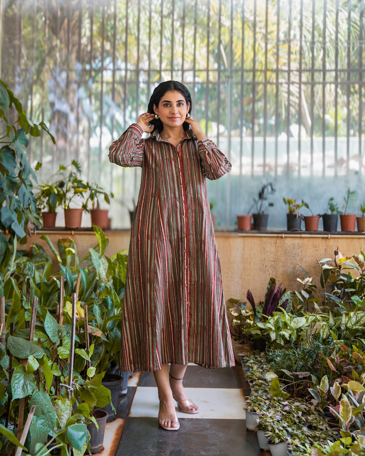 Ziva HandBlock Printed Shirt Dress