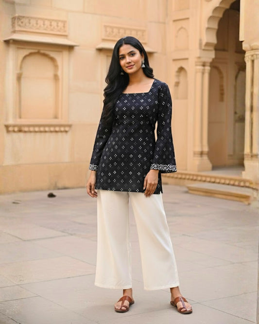 Isha HandBlock Print Sleeved Kurti