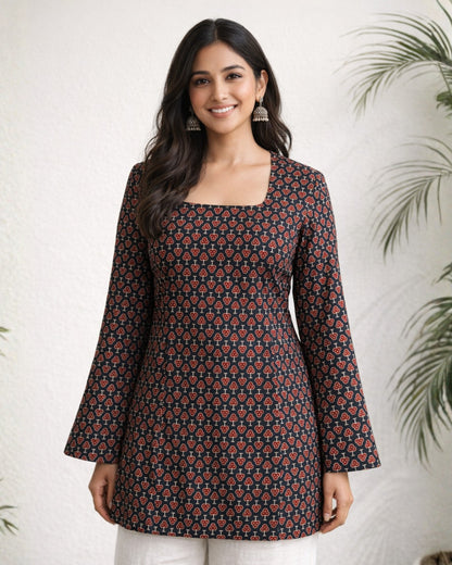 Ishani Sleeved Short Kurti