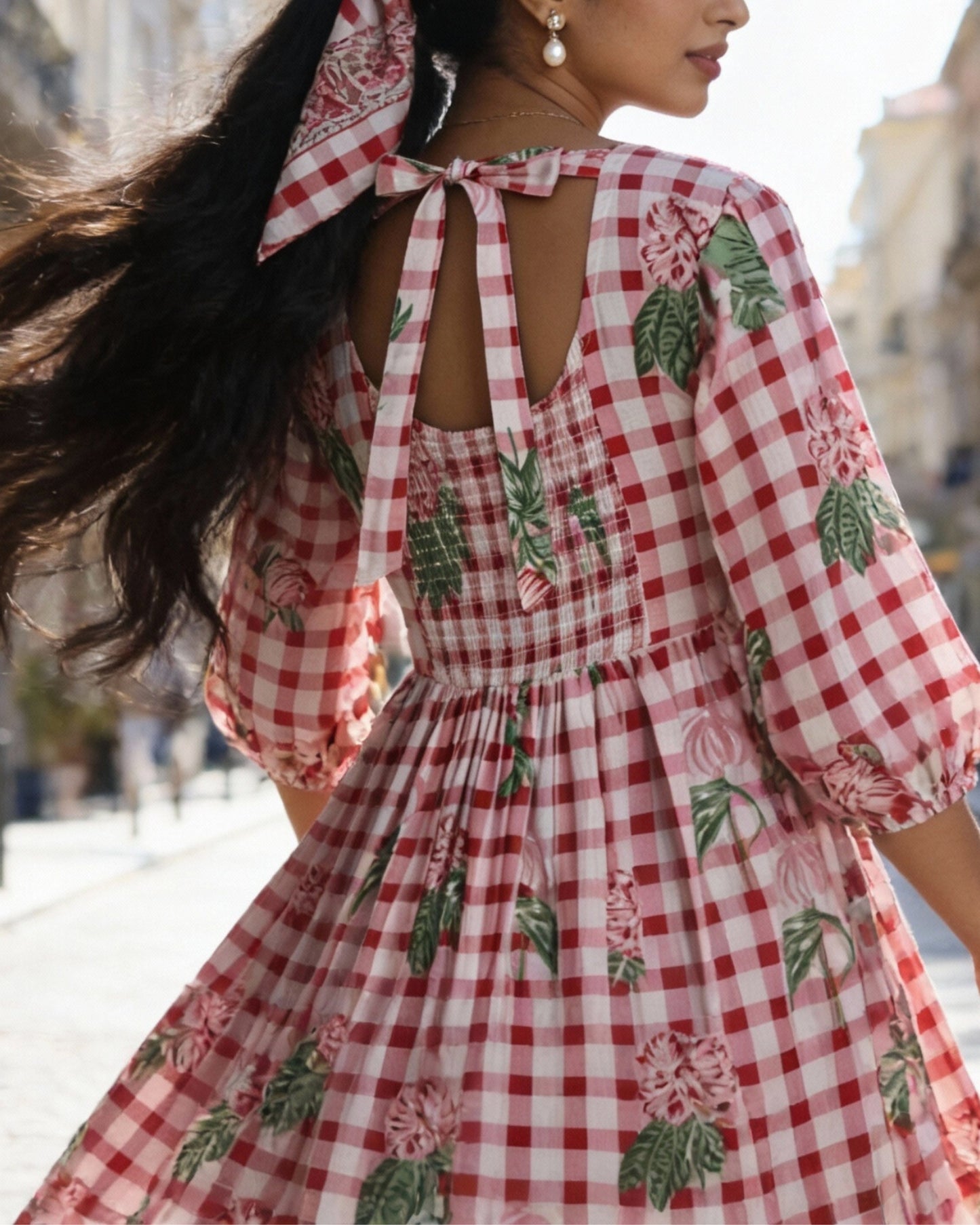 Ella Pink A-line Midi Dress