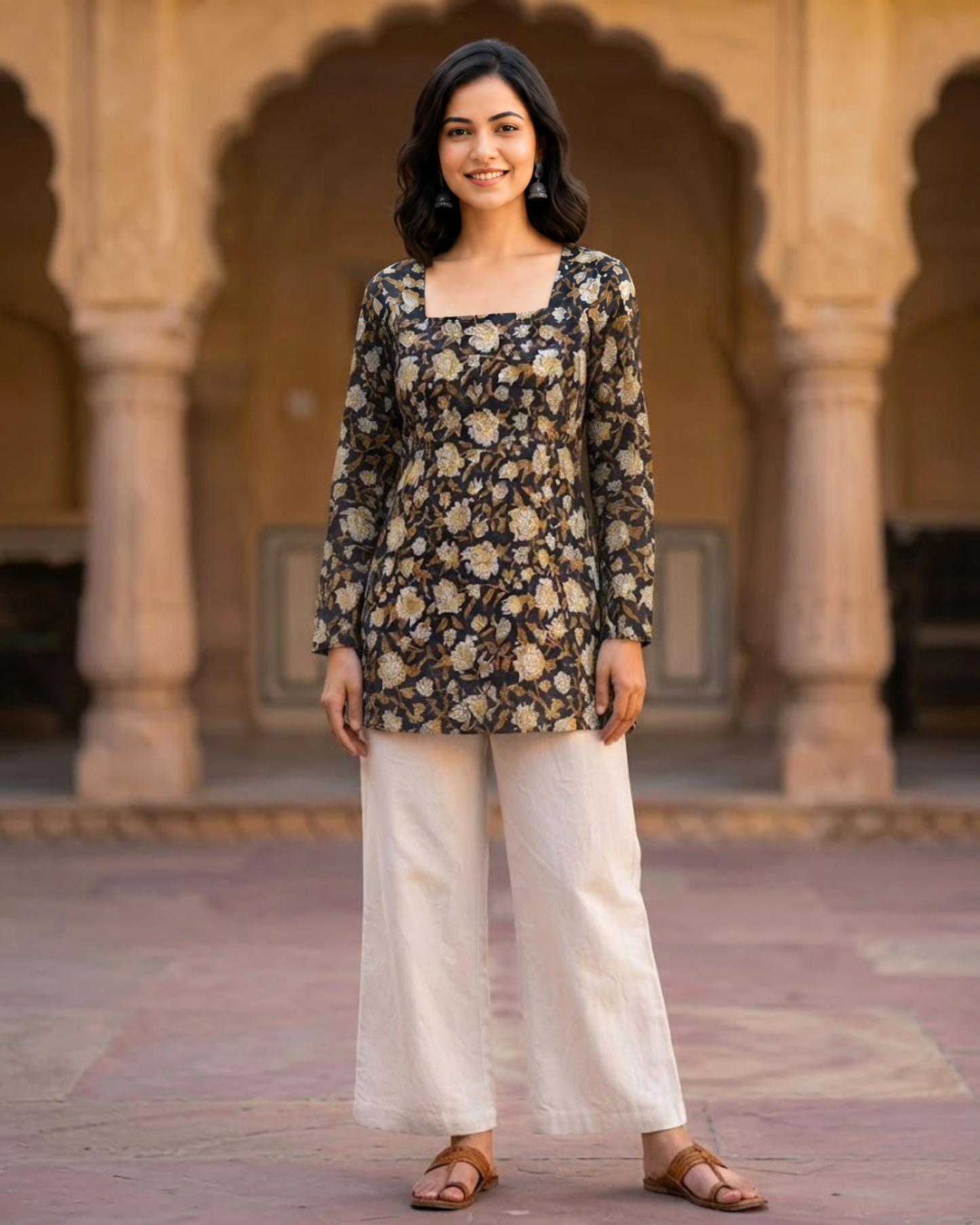 Zoya Dabu Print Corset Short Kurti