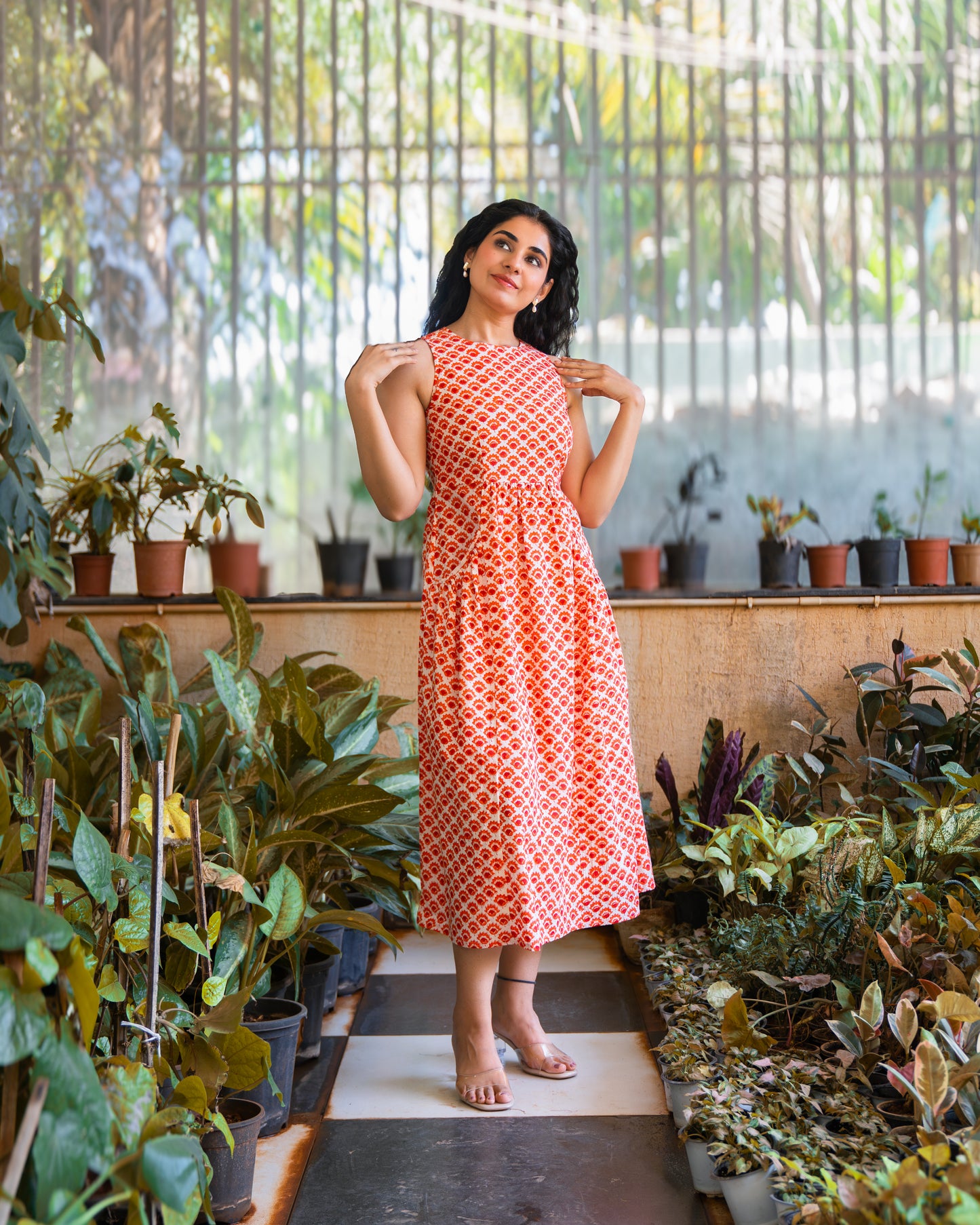 Kia HandBlock Printed Pure Cotton Midi Dress