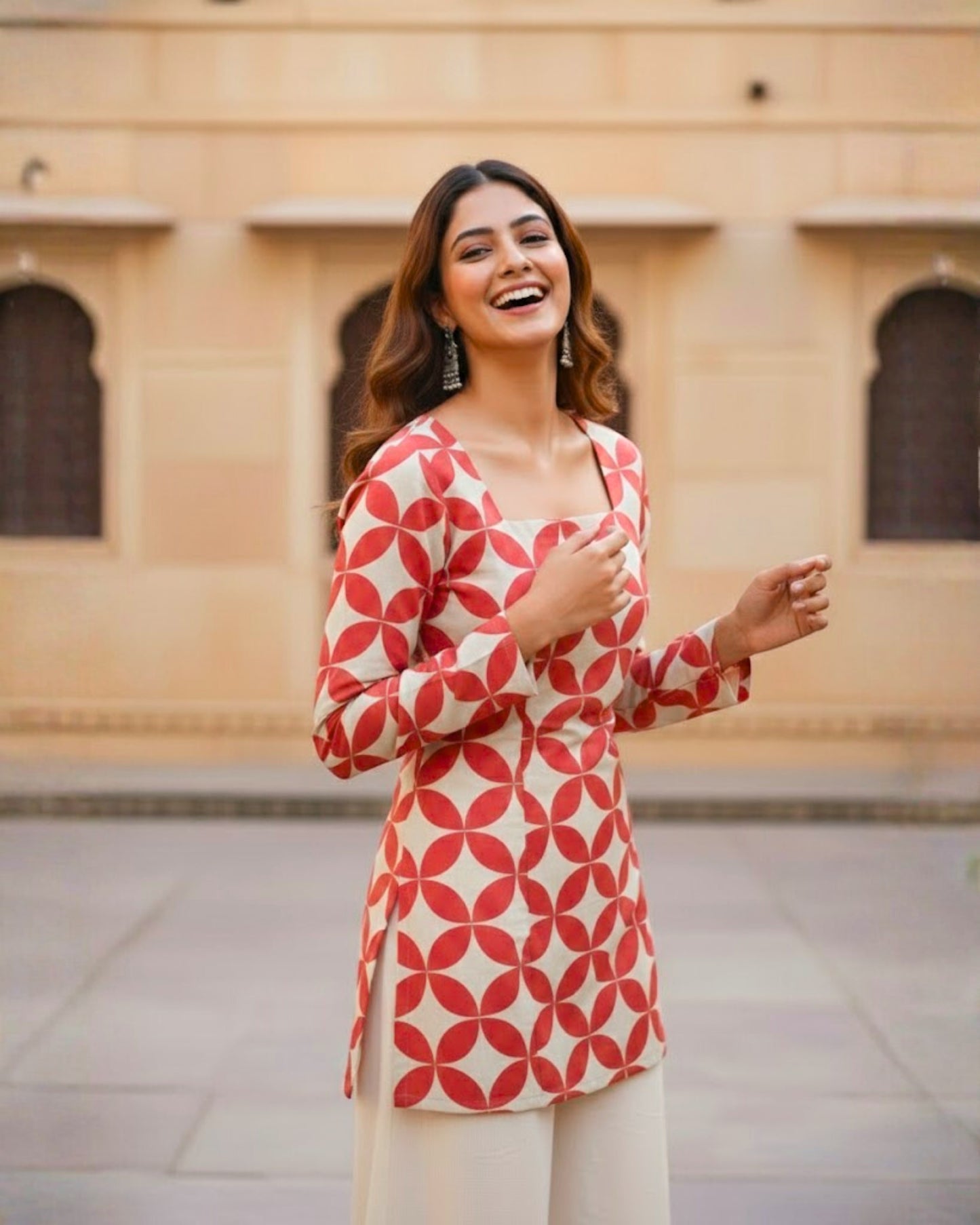 Blair Red Corset Short Kurti