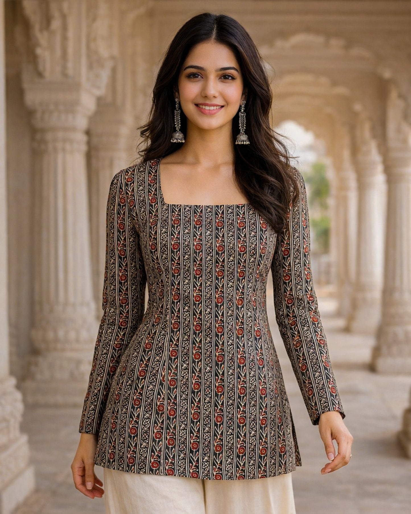 Kumkum Striped Corset Back Kurti