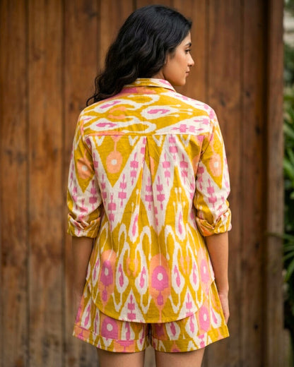 Bay Yellow Ikat Cotton Co-ord set