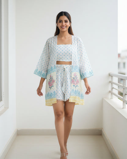 Cloud Short–Top–Shrug Set