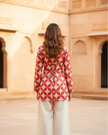 Blair Red Corset Short Kurti