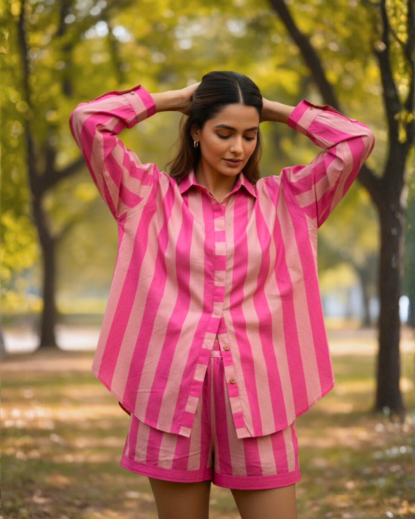 Ava Striped Cotton Co-ord set