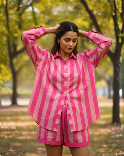 Ava Striped Cotton Co-ord set