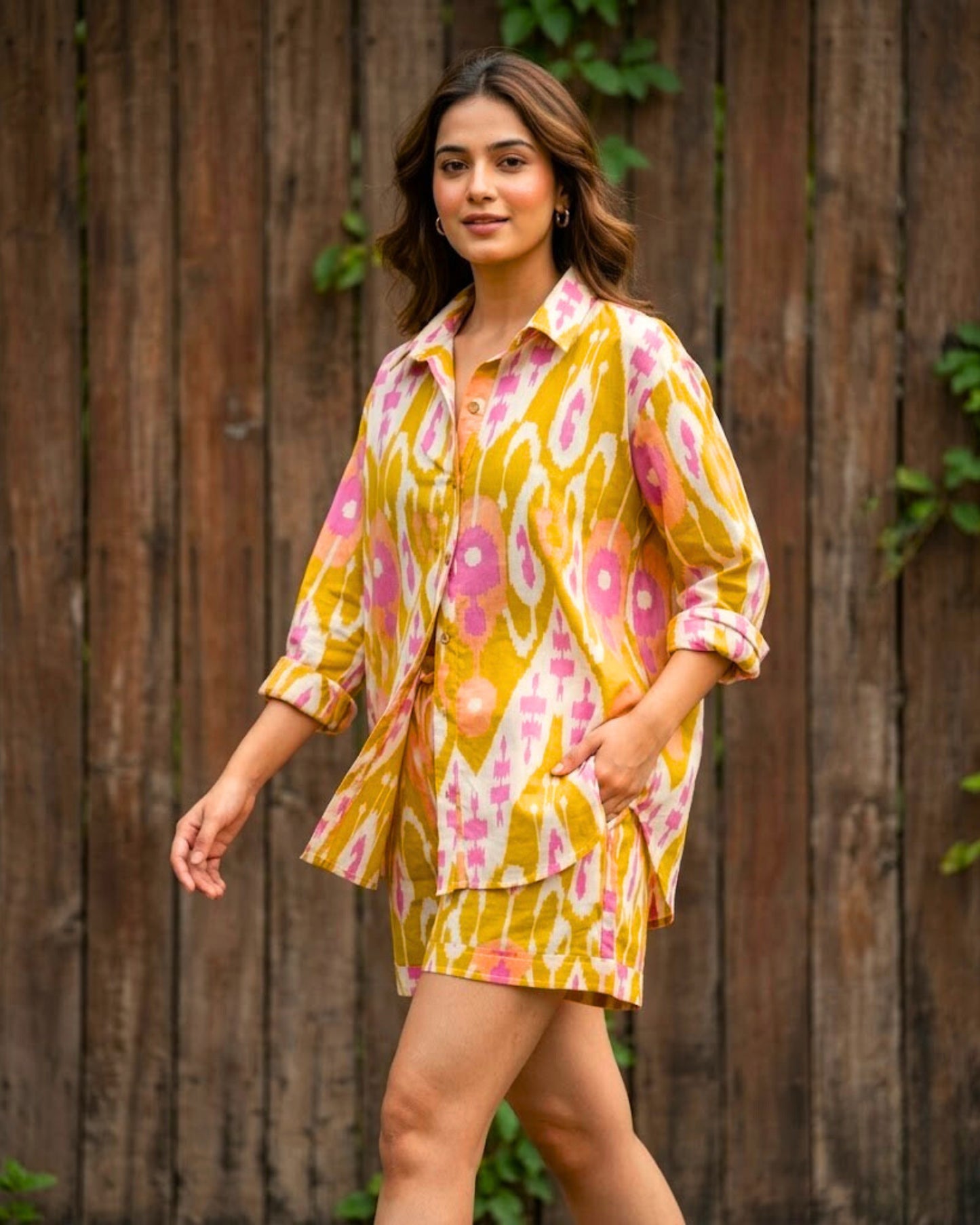 Bay Yellow Ikat Cotton Co-ord set