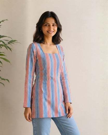 Faith HandBlock Print Corset Back Short Kurti
