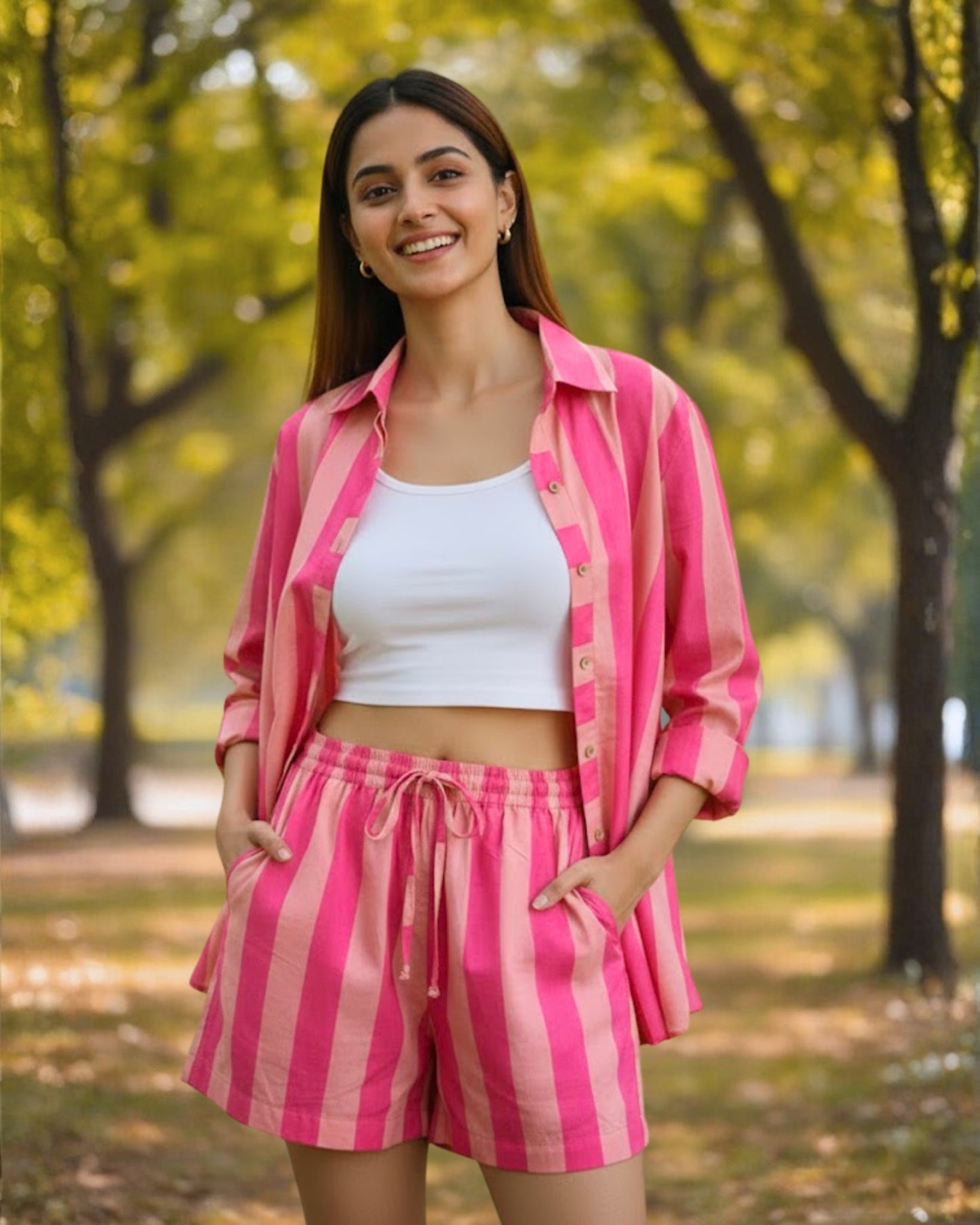 Ava Striped Cotton Co-ord set