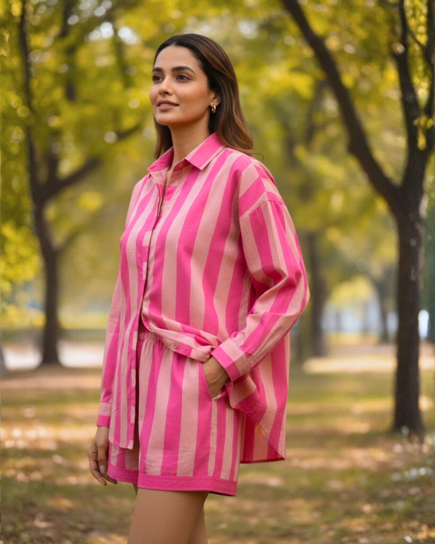 Ava Striped Cotton Co-ord set