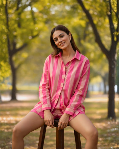 Ava Striped Cotton Co-ord set