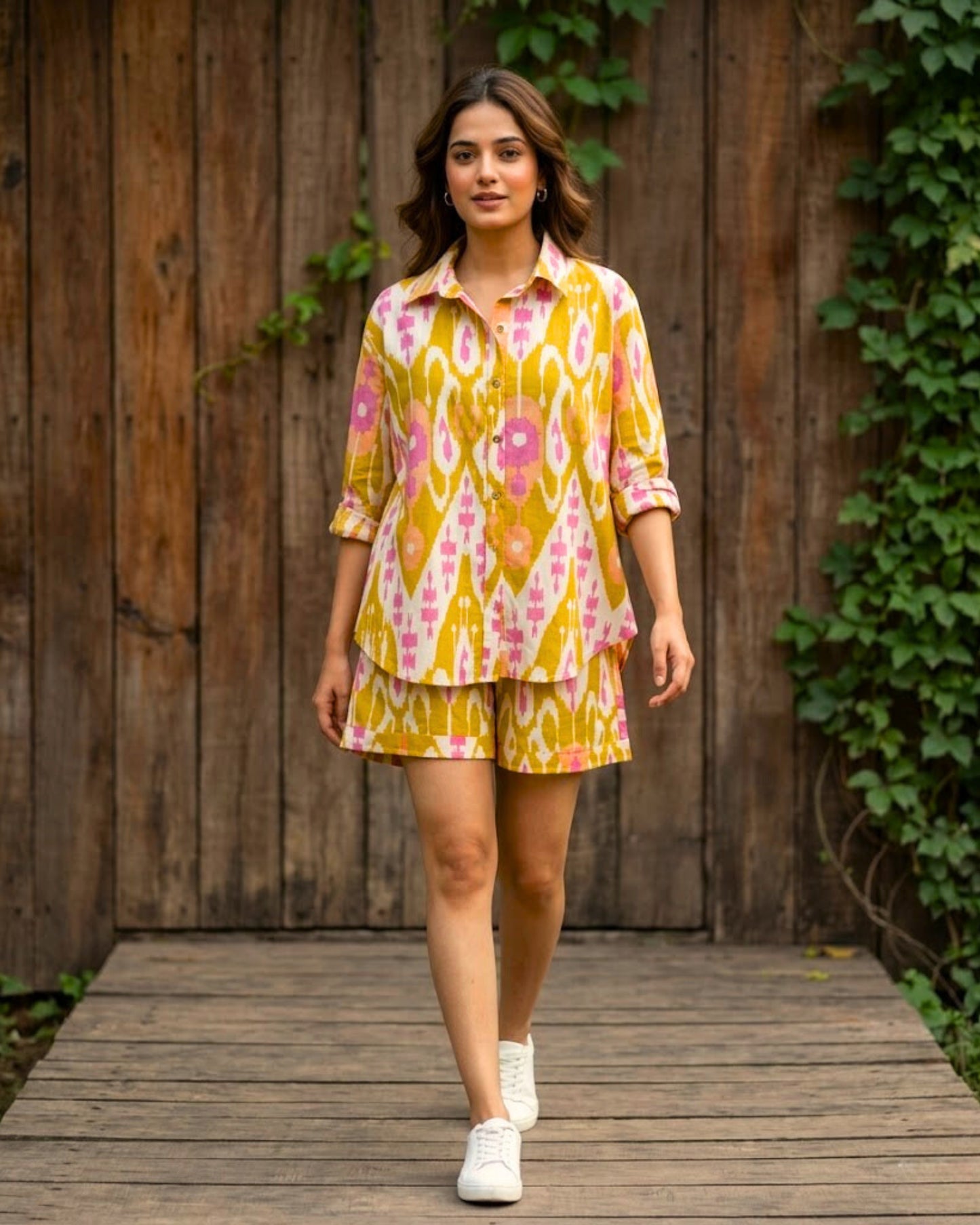 Bay Yellow Ikat Cotton Co-ord set