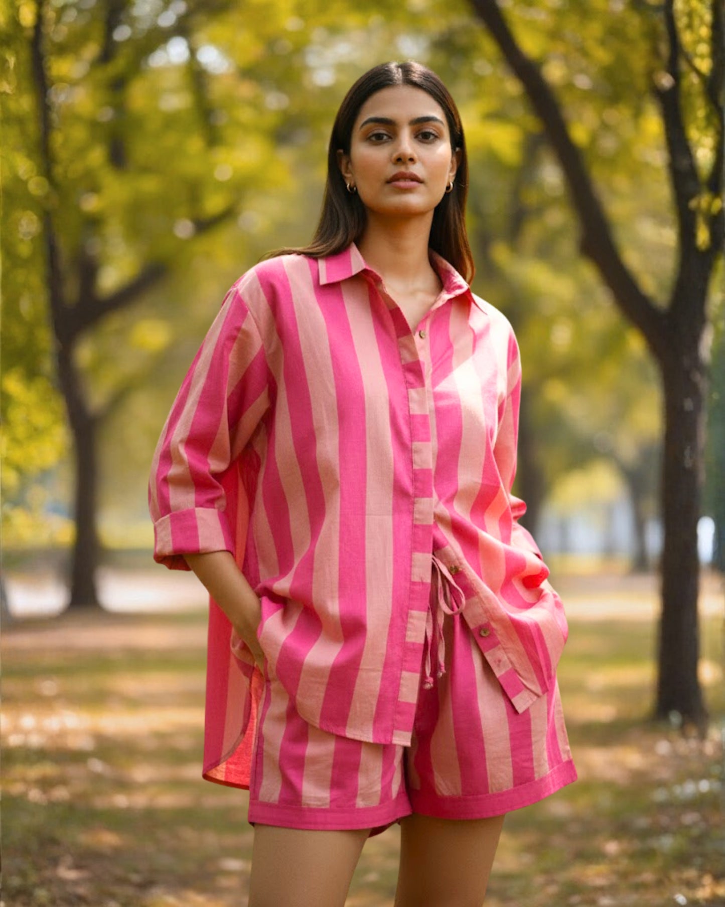 Ava Striped Cotton Co-ord set