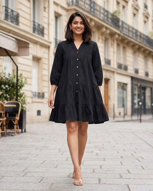 Michelle Cotton Tiered Dress