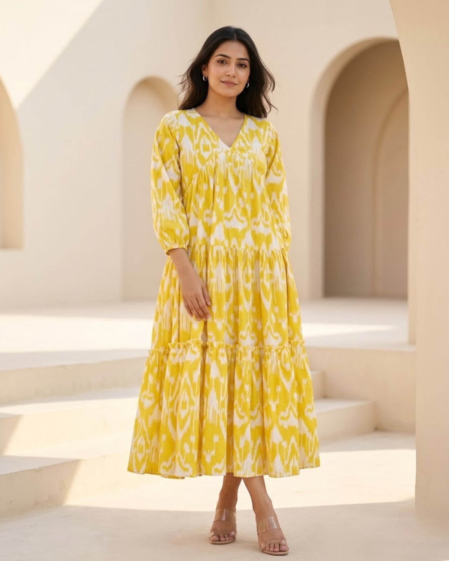 Lemonade Dream Ikat Maxi Dress