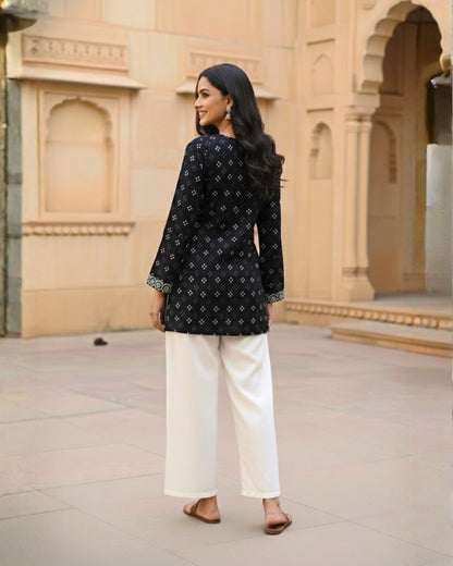 Isha HandBlock Print Sleeved Kurti