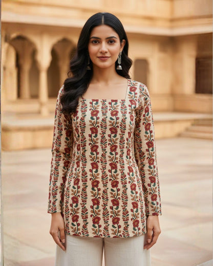 Ahana HandBlock Print Corset Short Kurti