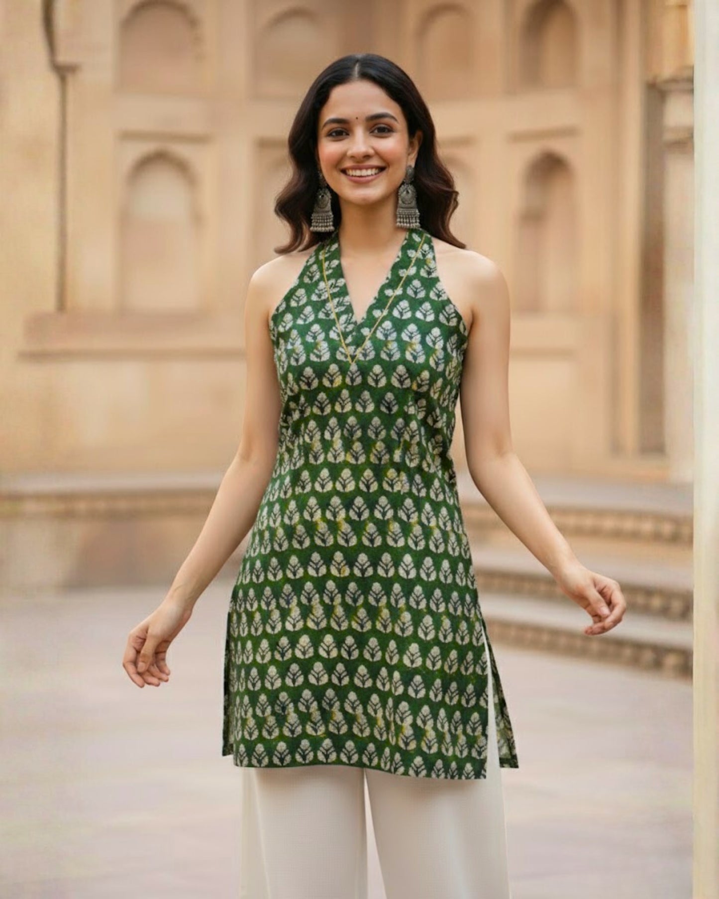 Meher HandBlock Jahota Print Short Kurti