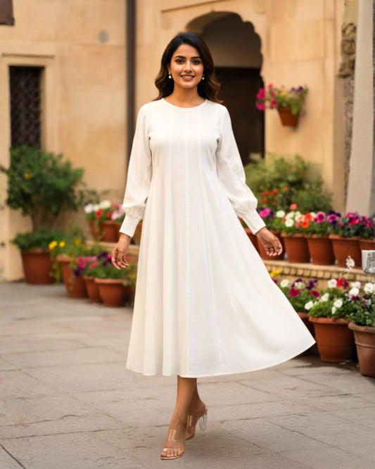 Pearl Panelled Cotton Dress