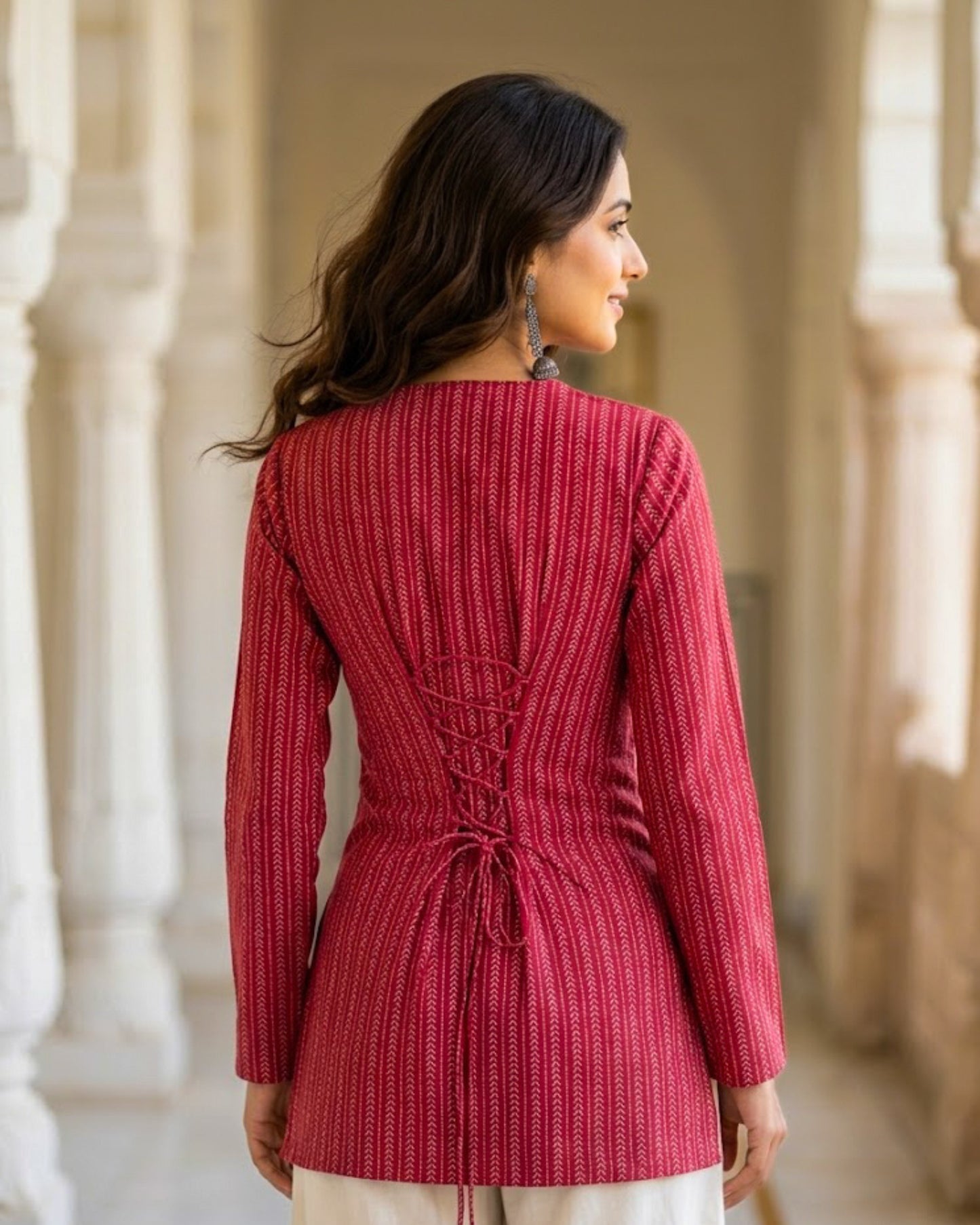 Raavya Pink Corset Back Kurti