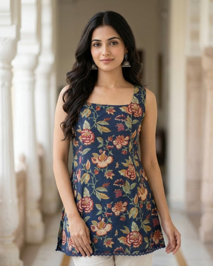 Paakhi Floral Cotton Short Kurti
