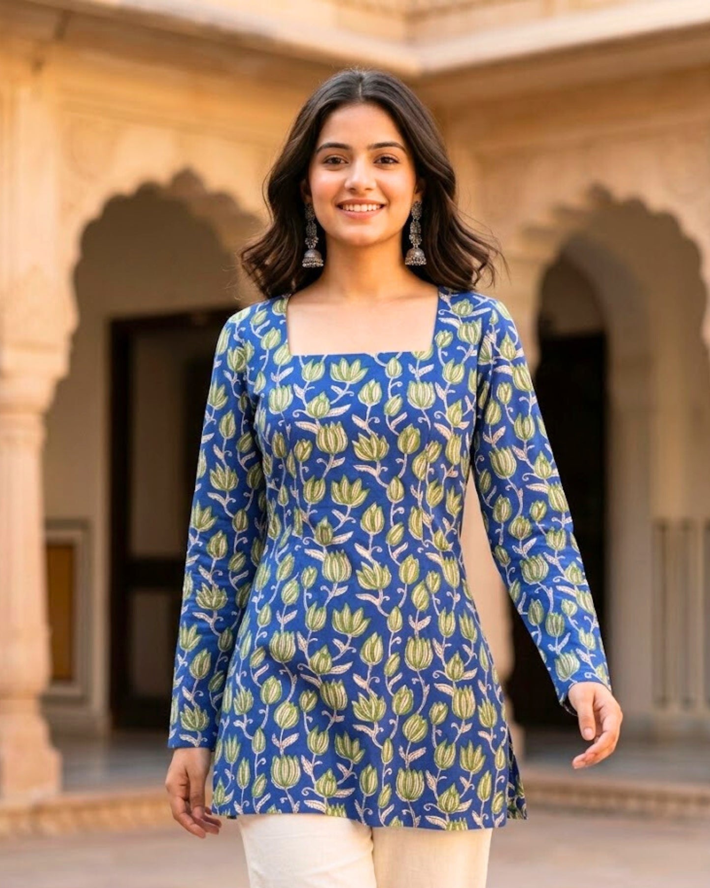 Laura Blue Corset Short Kurti