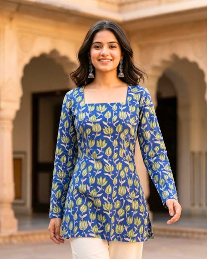 Laura Blue Corset Short Kurti