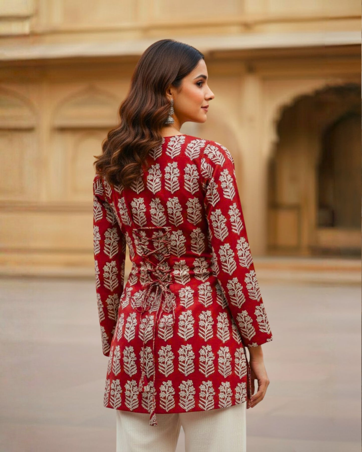 Durga HandBlock Print Corset Short Kurti