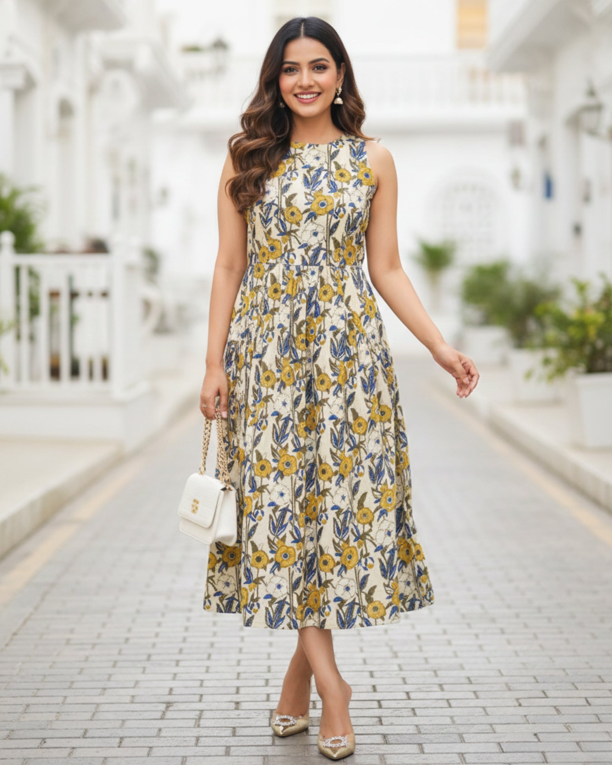 green emerald velvet dress Dream Fit-and-Flare Cotton Dress
