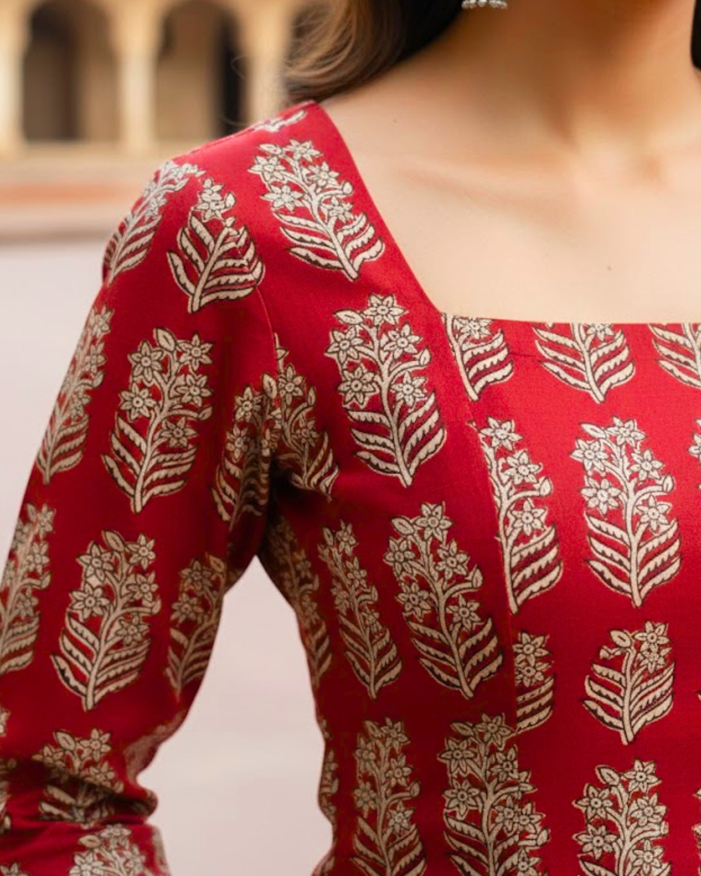 Durga HandBlock Print Corset Short Kurti