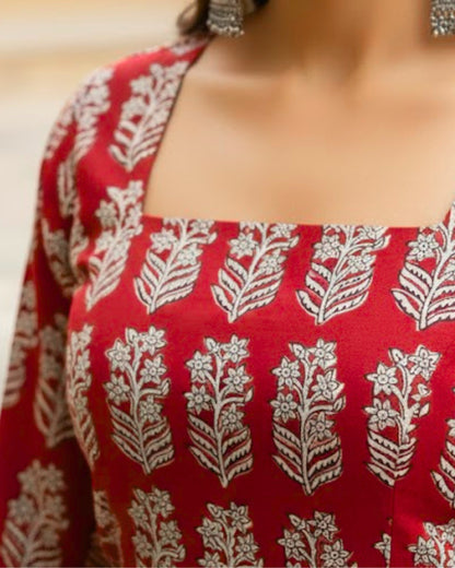 Durga HandBlock Print Corset Short Kurti