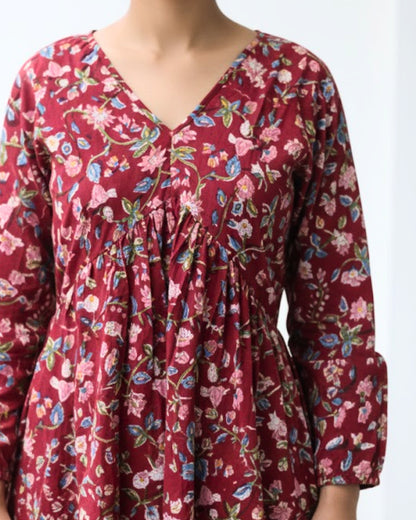 Juliet Handblock Print Short Dress