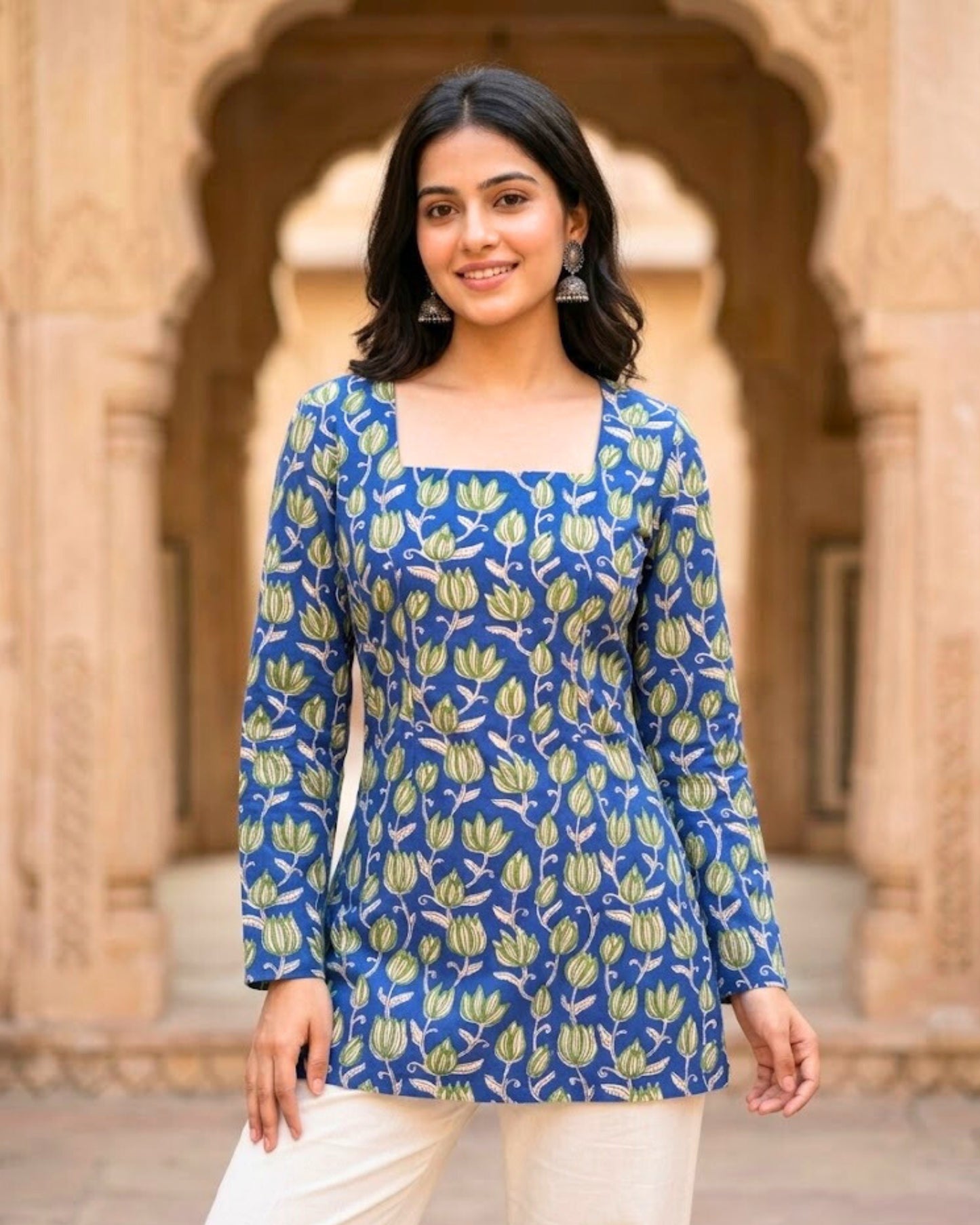 Laura Blue Corset Short Kurti