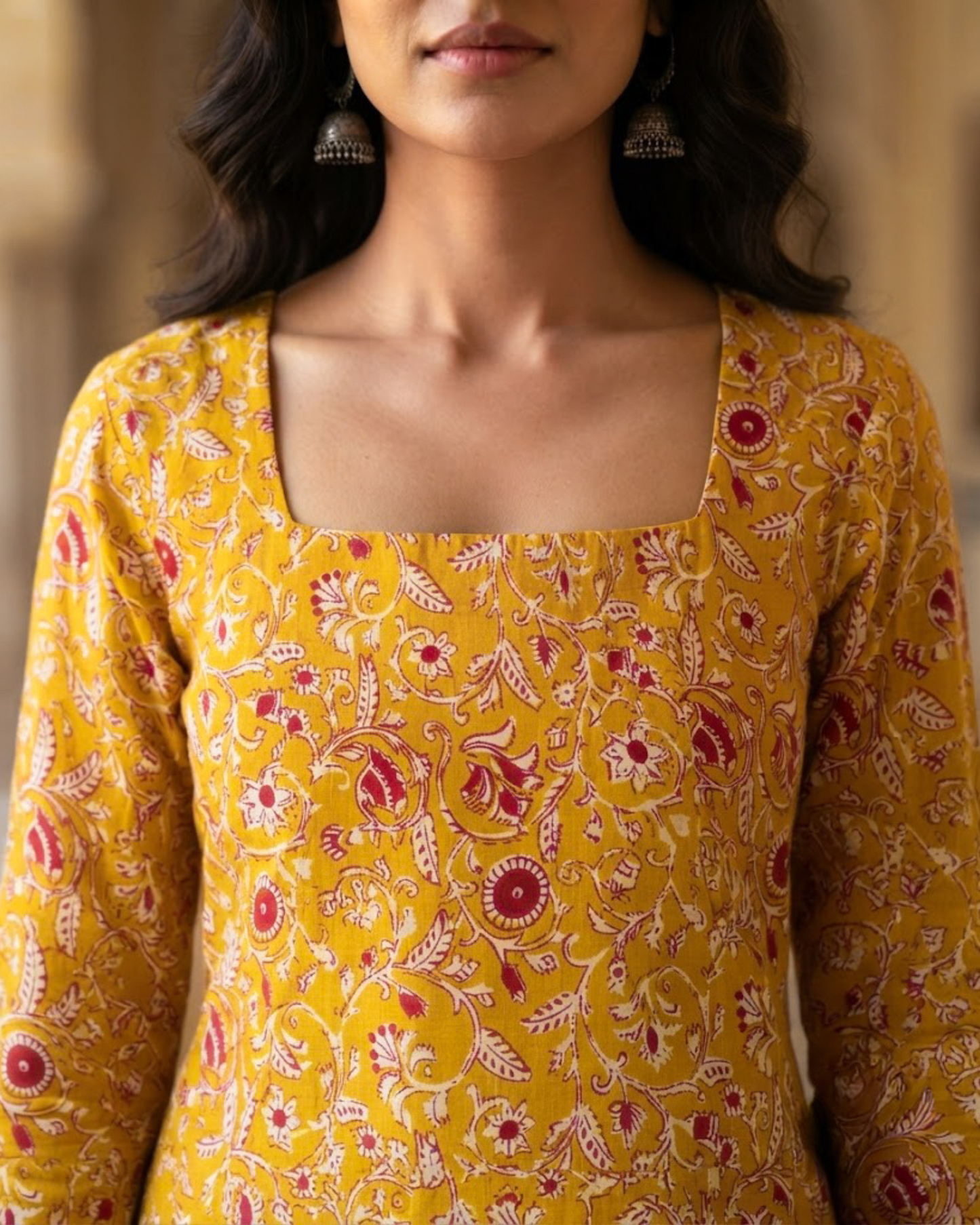Nyla Yellow Corset Short Kurti