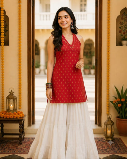 Lakshmi Cotton Lurex Short Kurti