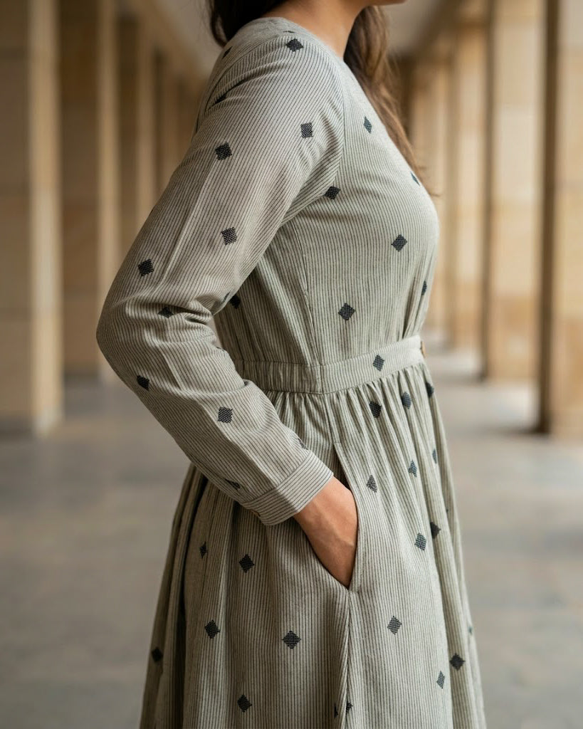 Macy Fit and Flare Cotton Wrap Dress